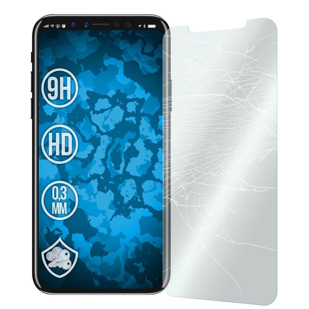 2er-Pack PhoneNatic Glas-Folie klar kompatibel mit Apple iPhone 11 Pro / Xs / X - Panzerglas für iPhone 11 Pro / Xs / X