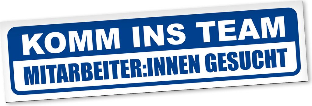 PantherPixel Komm Ins Team Mitarbeiter:innen Magnetschild Auto Jobs Magnetfolie Geschenkidee 60 x 16 cm STANDARDFARBFOLIEN