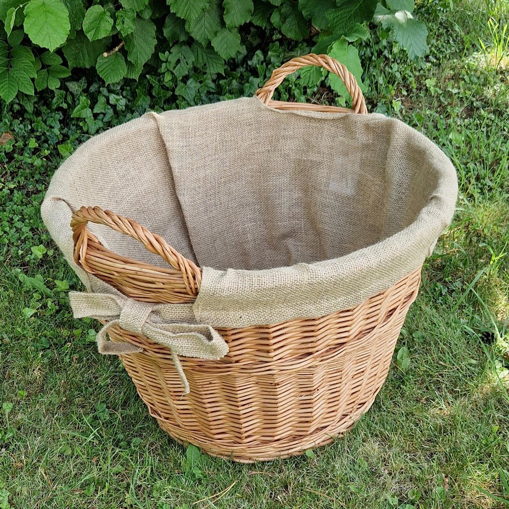 Kaminkorb Holzkorb Kaminholzkorb aus geschälten Weide mit Produktbild 