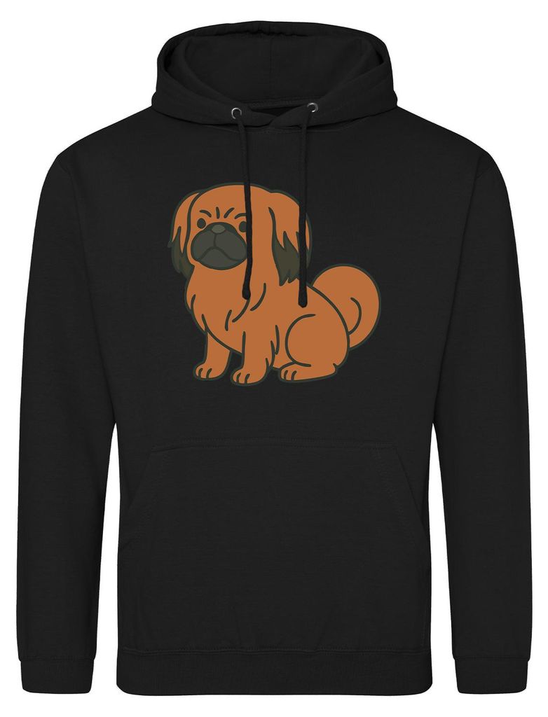 Huuraa Uni Hoodie Pekingese Comic Peki S Deep Black Vegan Sweatshirt Geschenkidee