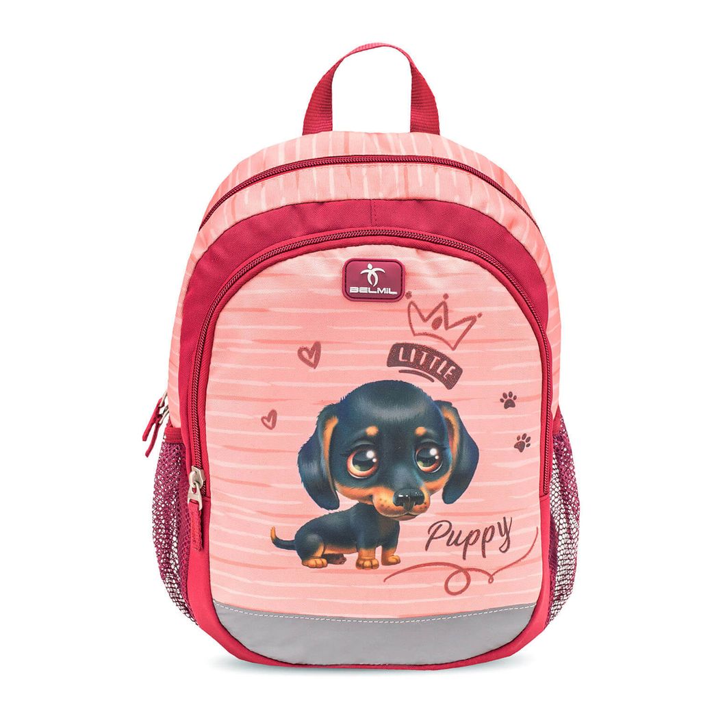 Belmil Kiddy Plus Kindergartenrucksack "Little Puppy" für 3-6 Jährige Kinder mit Brustgurt