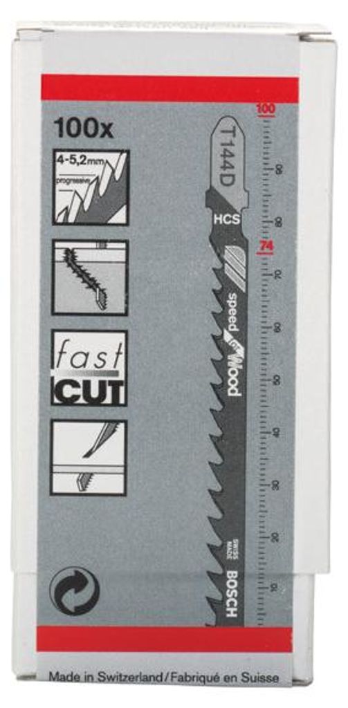 Stichsägeblatt T 144 D Speed for Wood, 100er-Pack Produktbild 