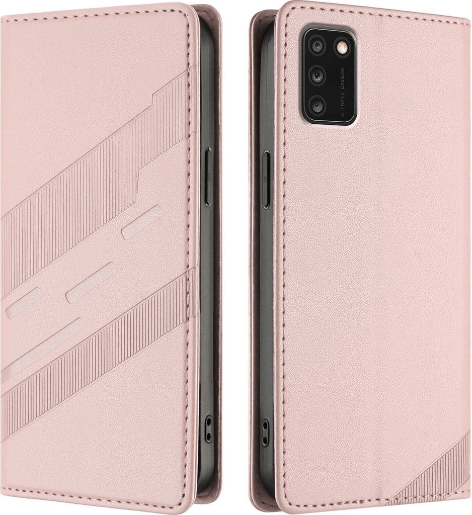 Hülle für TCL A3X, Kunstleder Brieftaschen Handyhülle mit Kartenfach und Standfunktion Pink