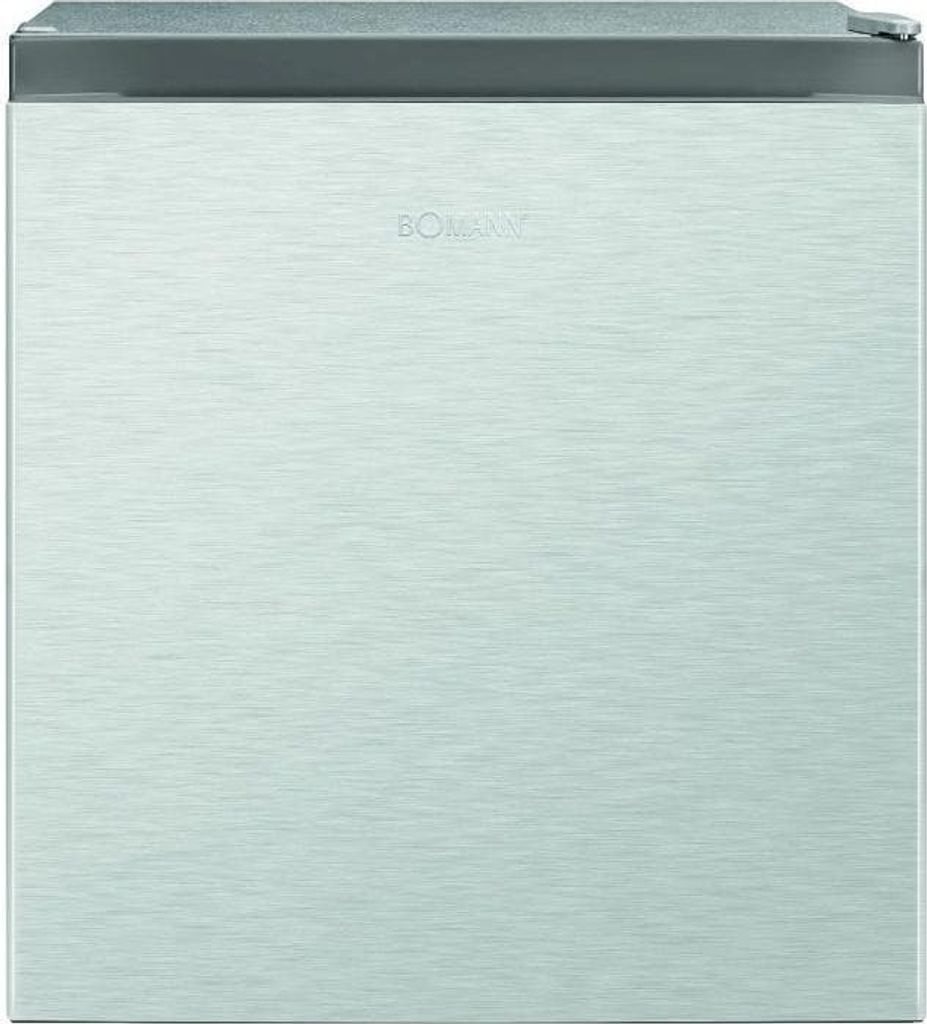 Bomann Mini Kühlschrank 45L mit Gefrierfach, leise Kühlbox klein für Küche Büro Camping und Gaming - Getränkekühlschrank Minibar KB 7245 inox