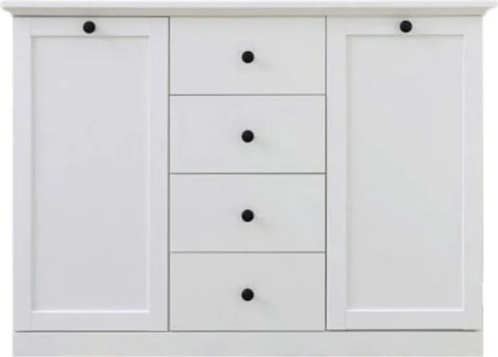 Commode de chambre Brandson style scandinave blanc et bois clair