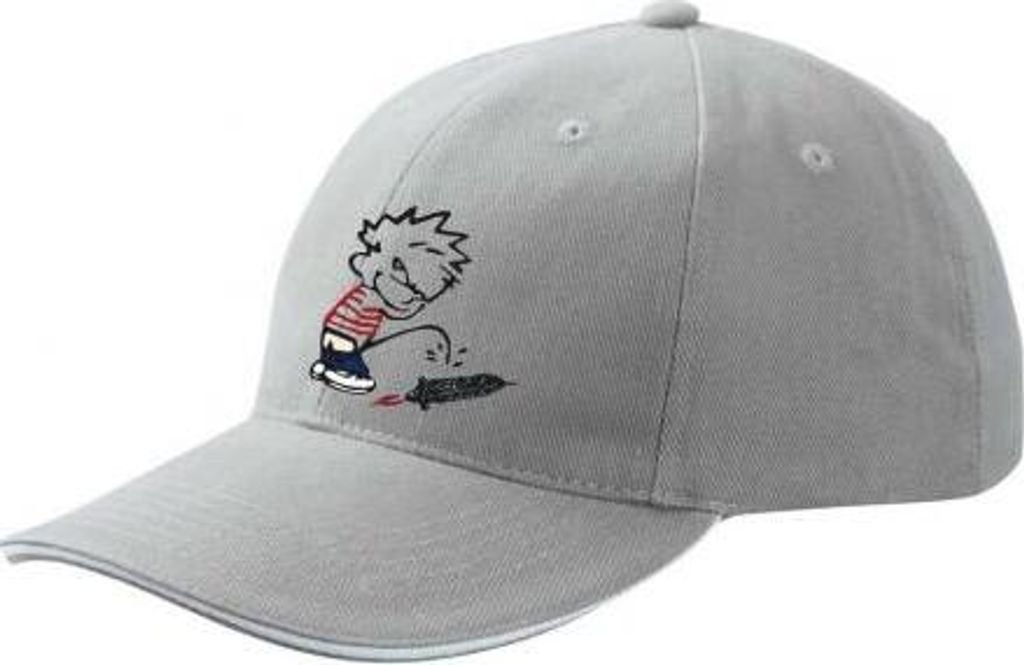 Baseballcap mit Textildruck - Pinkelmännchen gegen Drohne - Produktbild 
