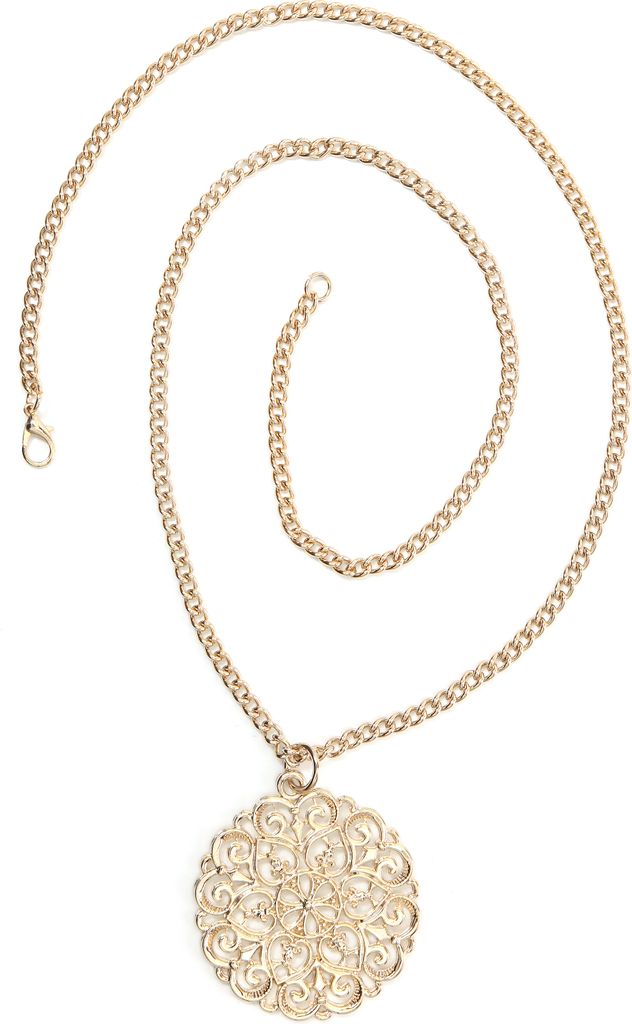 Lange Kette Delia mit rundem Anhänger von collezione Produktbild 