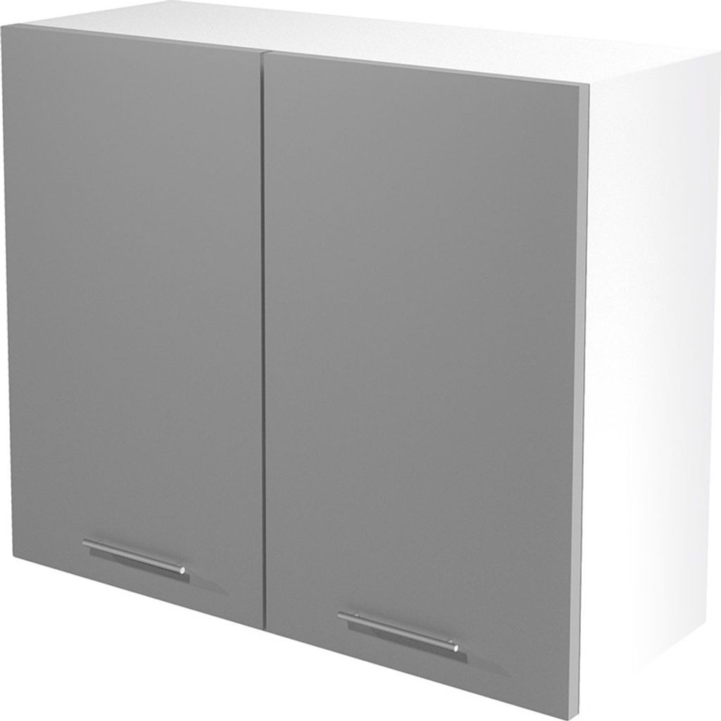 Halmar Oberer, höher Küchenschrank Vento G-80/72 - weiß / hellgrau Hochglanz