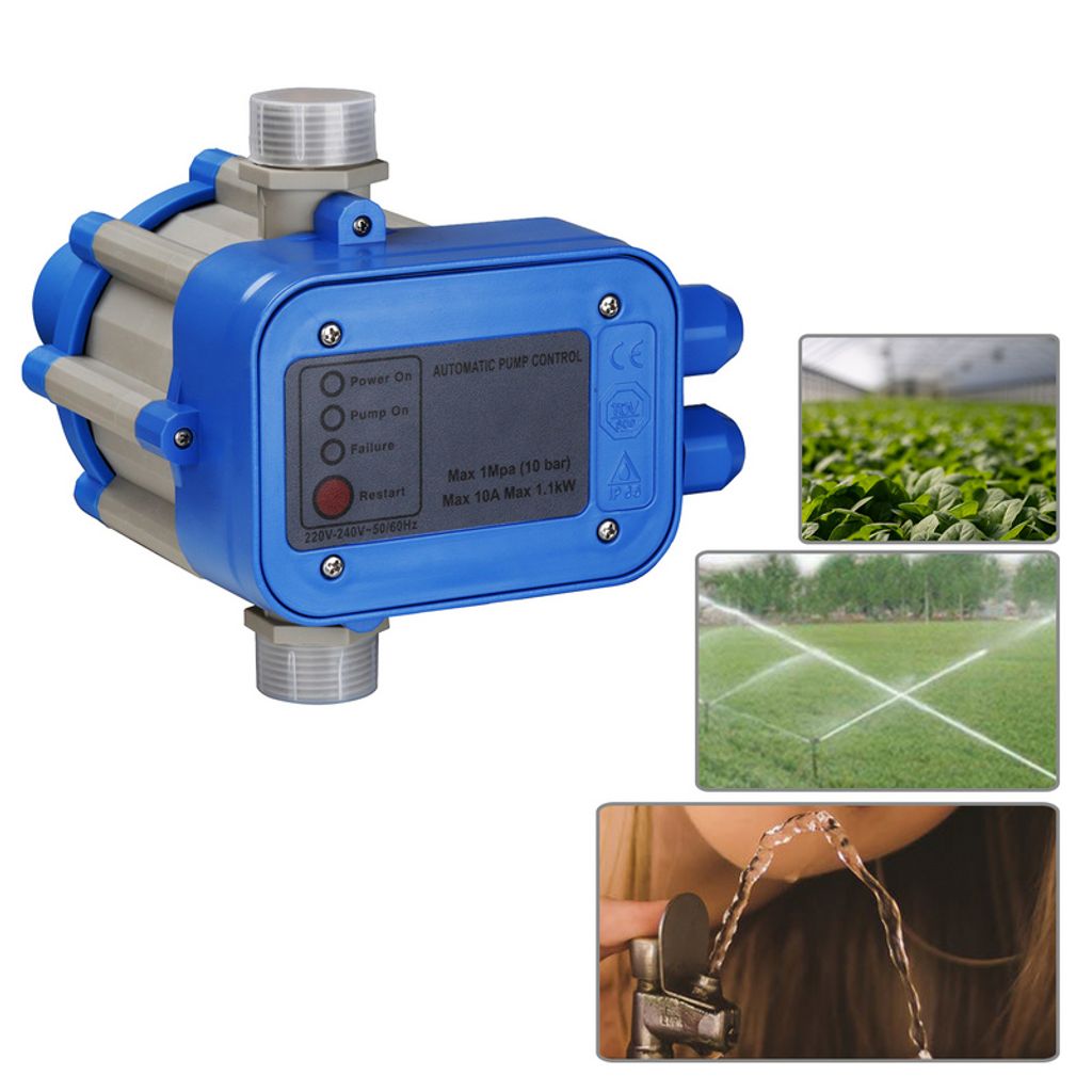 Fiqops Pumpensteuerung Mit Kabel Pumpen Tiefbrunnen Pumpenschalter Max.10 bar Druckwächter konstanten Hauswasserwerk