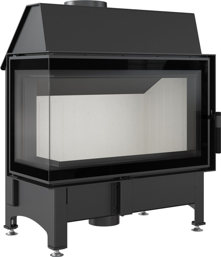 Kamineinsatz aus Stahl ZIBI links 11 kW Ø 180 DECO