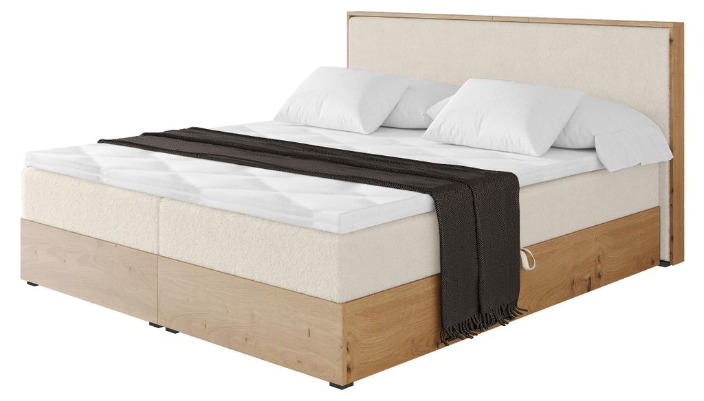 ALTDECOR BOXSPRINGBETT mit 2xBettkasten und Lattenrost, Topper, Boxbett, Polsterbett mit Bettkasten mit Stauraum und Kopftei mit Matratze H4 - LOLL...