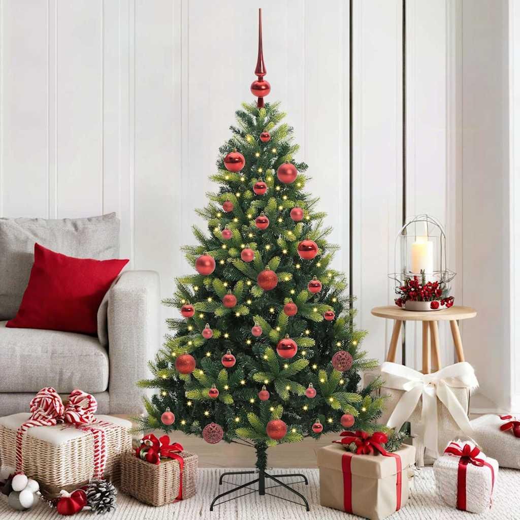 Maison Exclusive - Künstlicher geflammter Weihnachtsbaum 150 LEDs Grün 150 cm