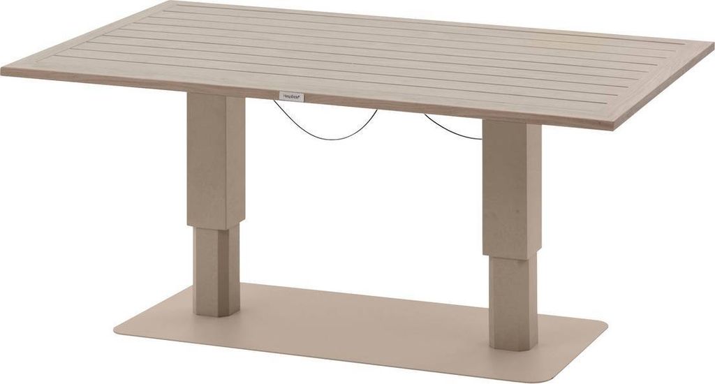 Rechteckiger aufklappbarer gartentisch "salimia" ton & leinen 150 x 80 x 69cm aus aluminium - Hespéride
