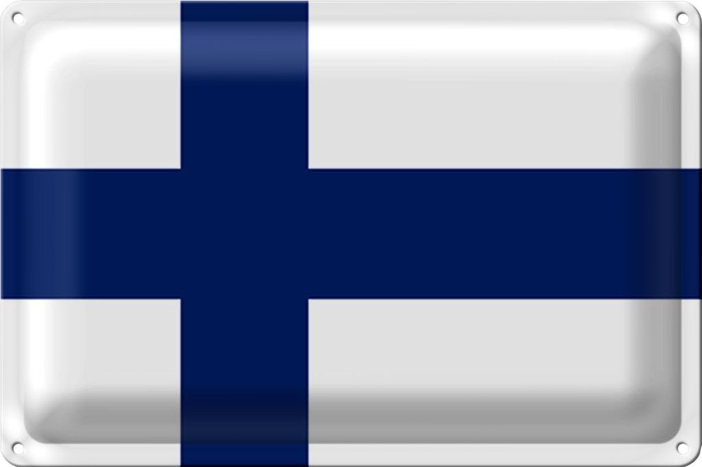 Blechschild Flagge Finnland 30x20cm Flag of Finland