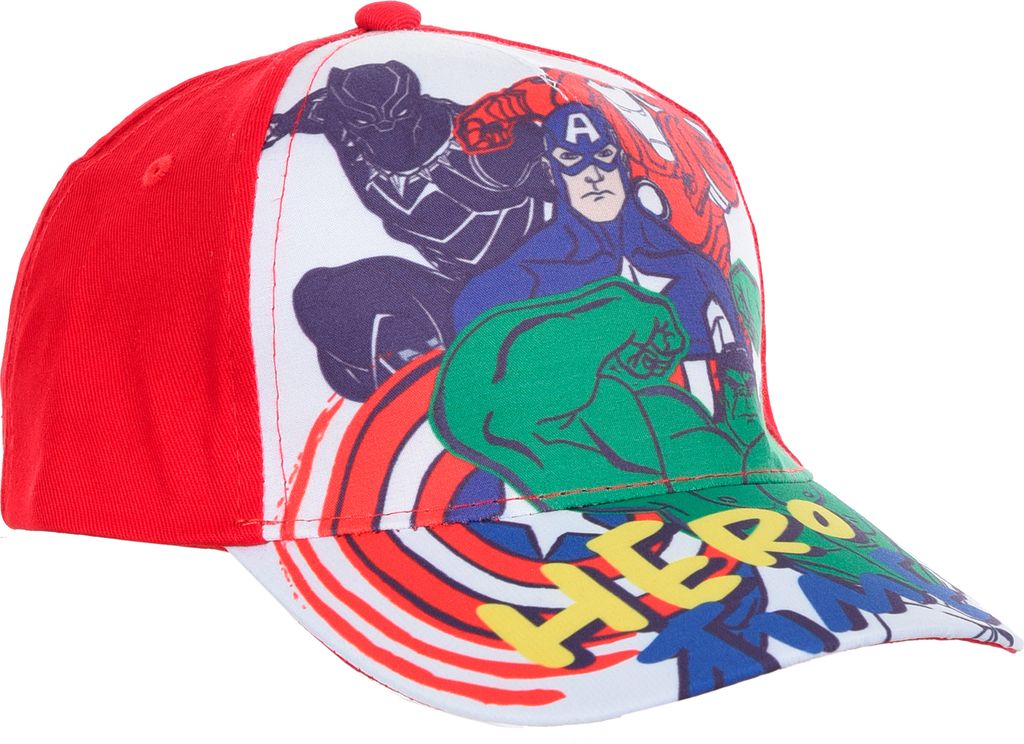 Avengers Kinder Kappe Jungen Baseball-Cap Mütze Sommer-Hut, Farbe:Rot, Größe:54