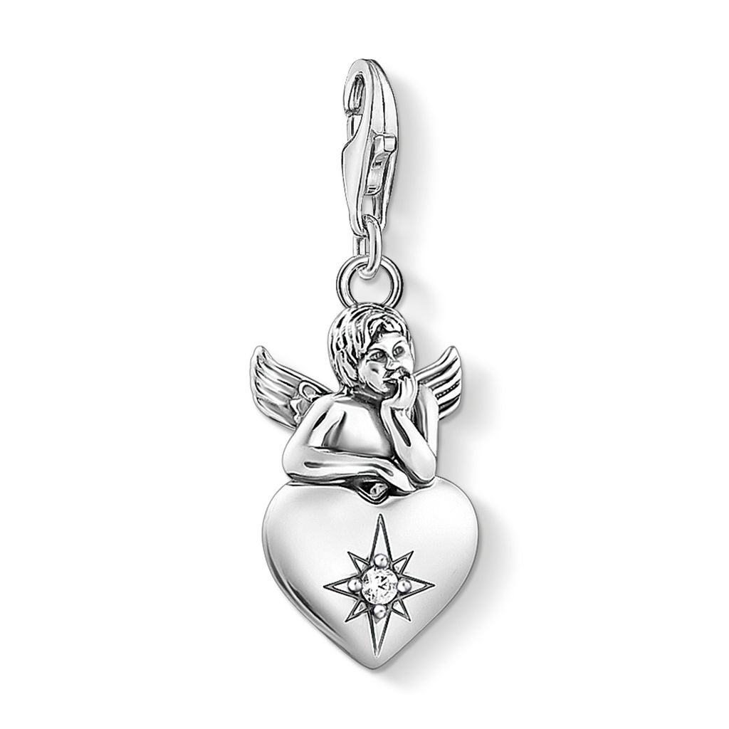 Thomas Sabo 1735-643-14 Charm-Anhänger Damen Schutzengel mit Herz Sterlingsilber