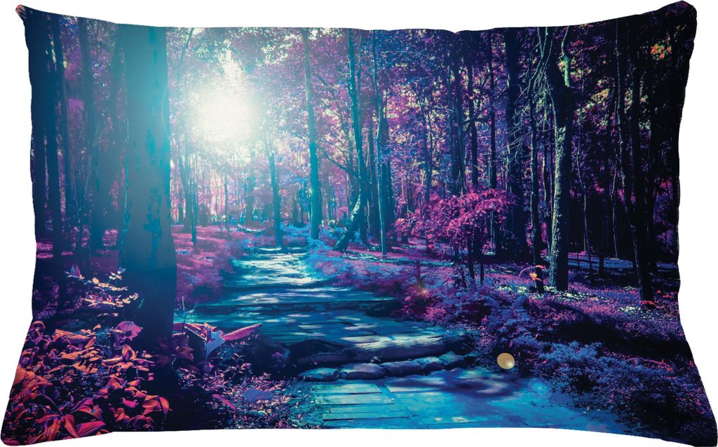 ABAKUHAUS Mystic Forest Kissenbezug, Gloomy Szene des Waldes und Sunbeams, 65 x 40 cm, Mehrfarbig