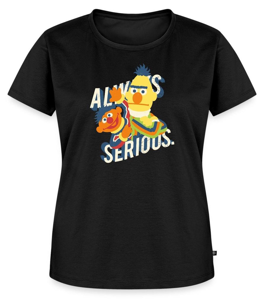 Spreadshirt Sesamstraße Always Serious Frauen Premium T-Shirt, L, Schwarz