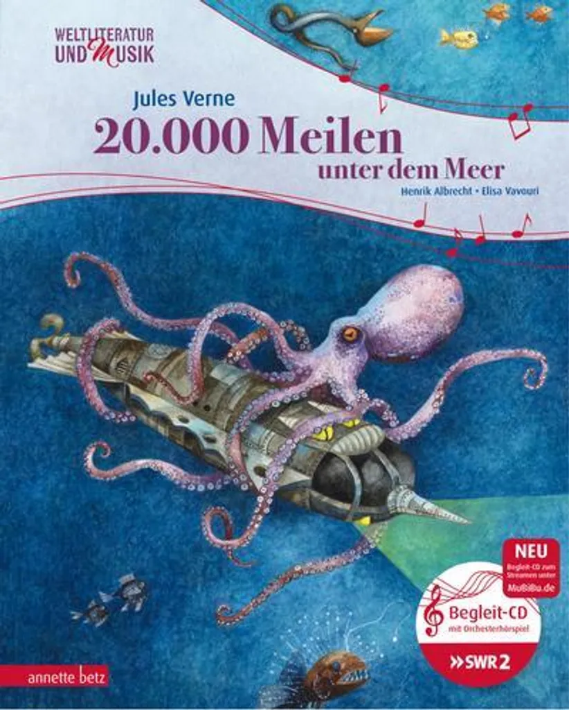 Vingt mille lieues sous les mers : Édition reliée avec CD illustrée