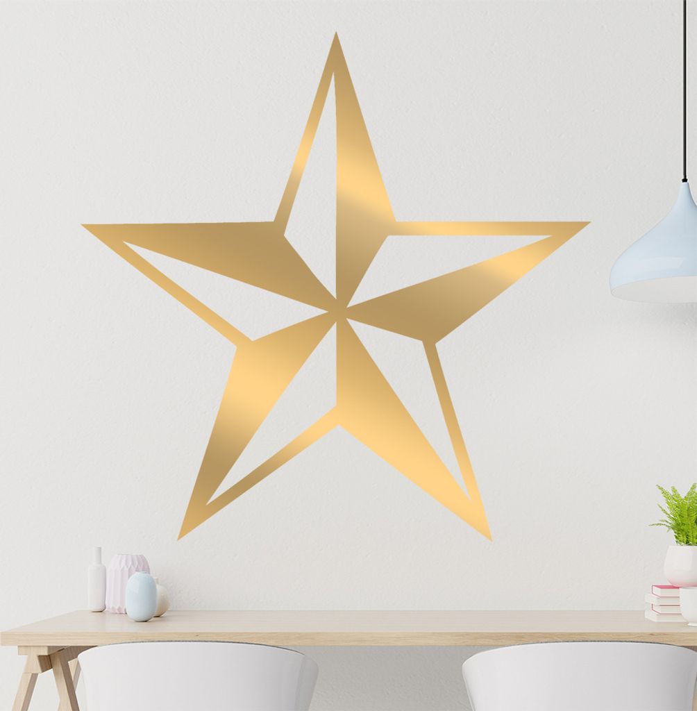 nautischer Stern Wandtattoo in 6 Größen - Wandaufkleber Wall Sticker - Dekoration, Küche, Wohnzimmer, Schlafzimmer, Badezimmer