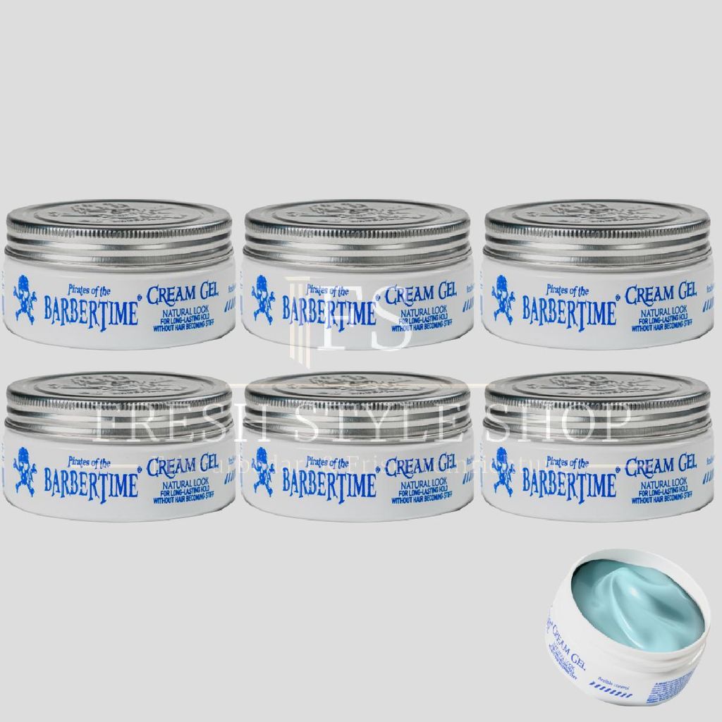6x BARBERTIME Cream Gel Haarstyling-Creme Gel 150ml