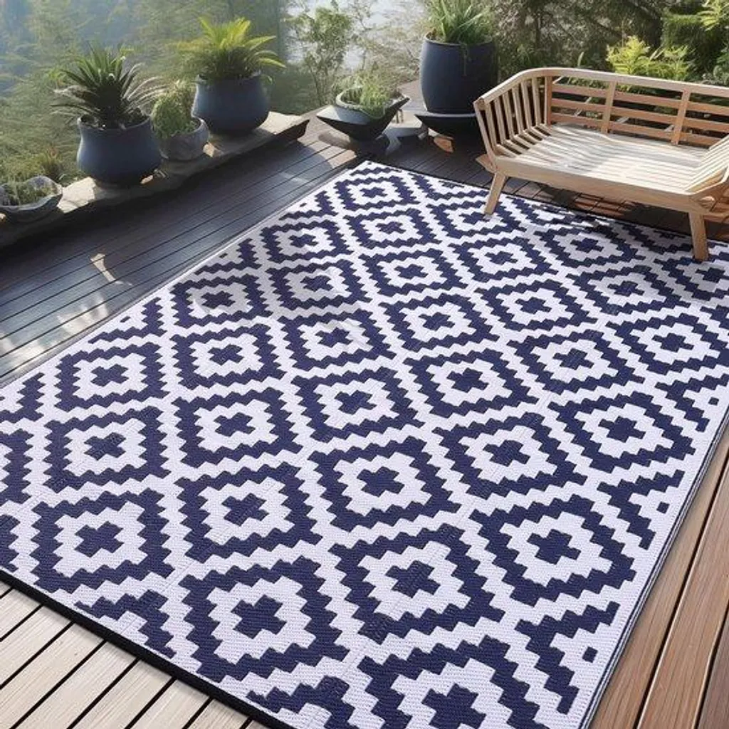 Tapis terrasse 270x360 cm résistant au soleil et facile à nettoyer