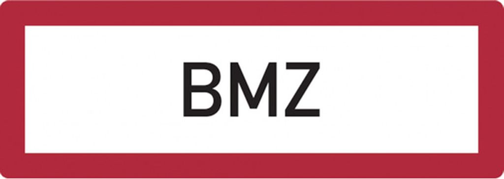 Dreifke Feuerwehrschild, BMZ (Brandmeldezentrale) - DIN 4066 | Alu 2 mm | 59...