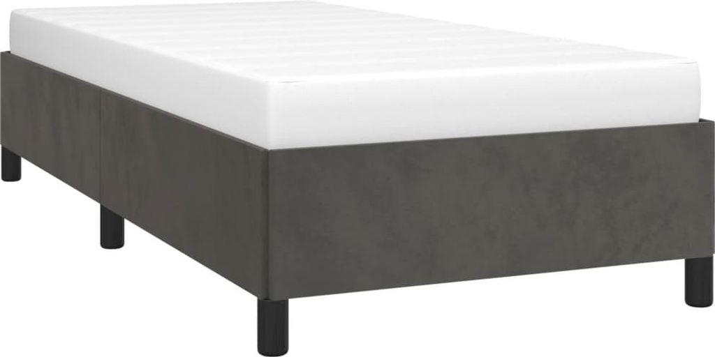 vidaXL Bettgestell ohne Matratze Dunkelgrau 90x200 cm Samt
