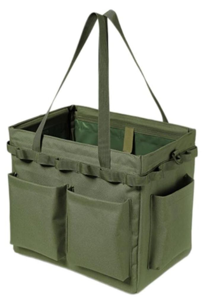 INF Faltbare Werkzeugkiste aus Oxford-Gewebe, wasserdicht, 35x32x25 cm Outdoor Dunkelgrün