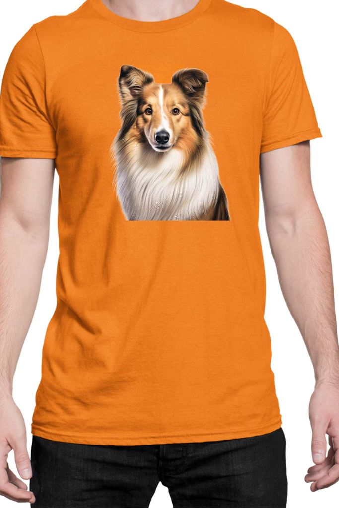 Herren T-Shirt Dogs Breeds Australian Shepherd Dog Breed 005, Man M / Orange