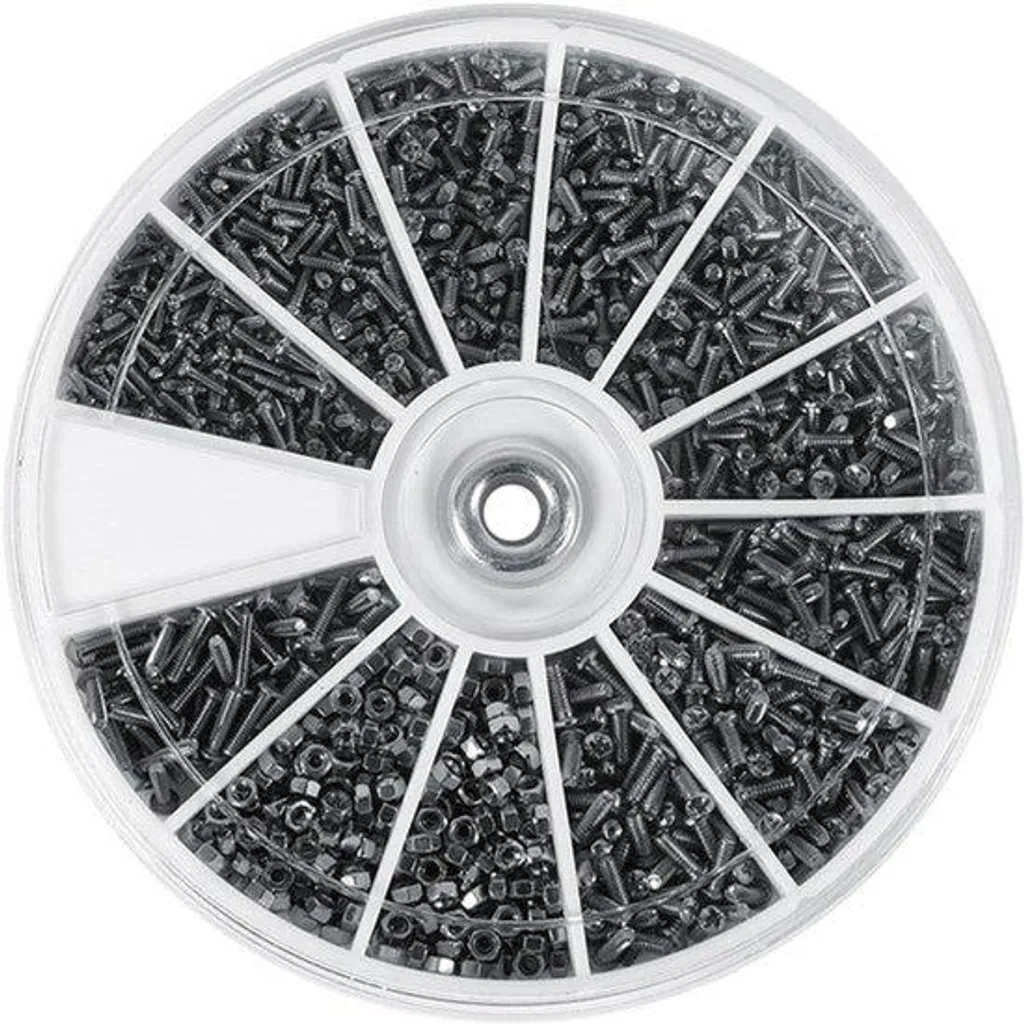 Micro vis en acier inoxydable M1-M1.6 en kit de 600 pièces mixtes