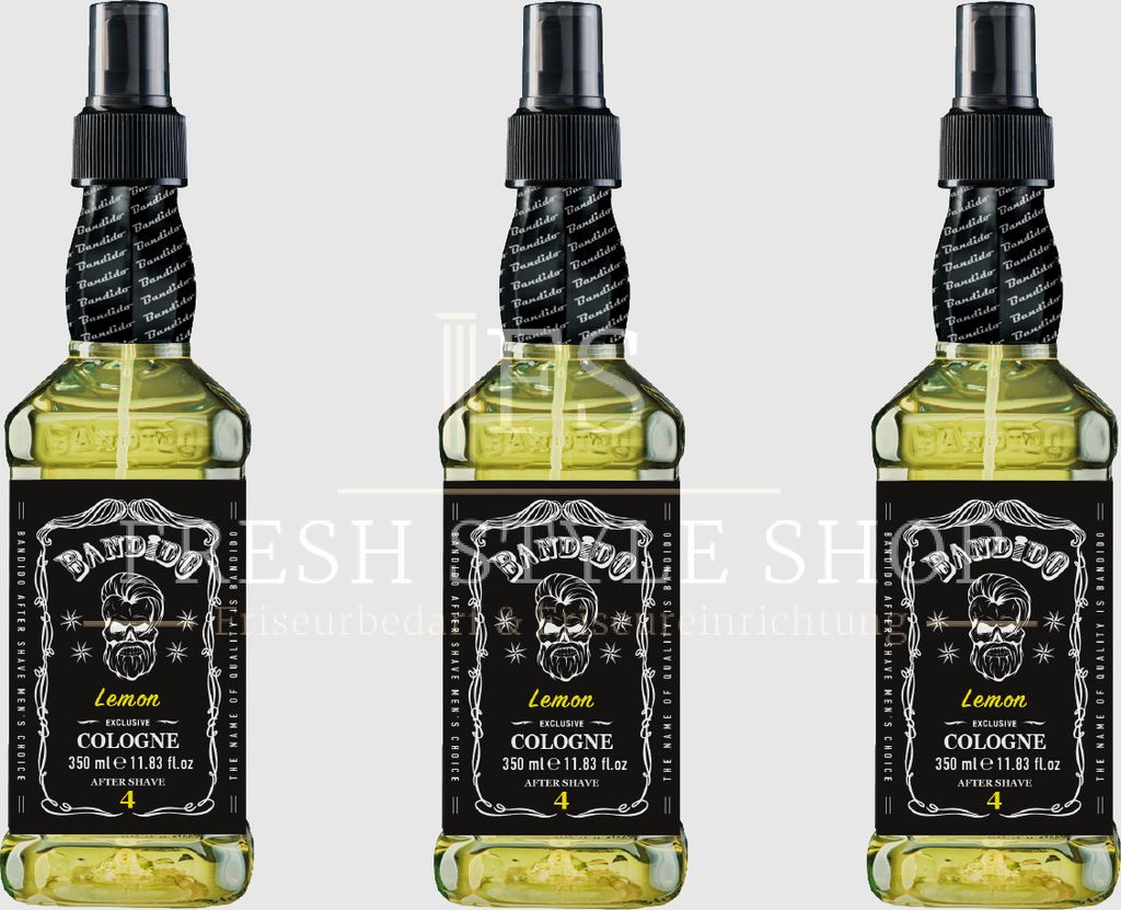 3 x Bandido Aftershave Cologne Nach der Rasur 350ml Lemon Produktbild 