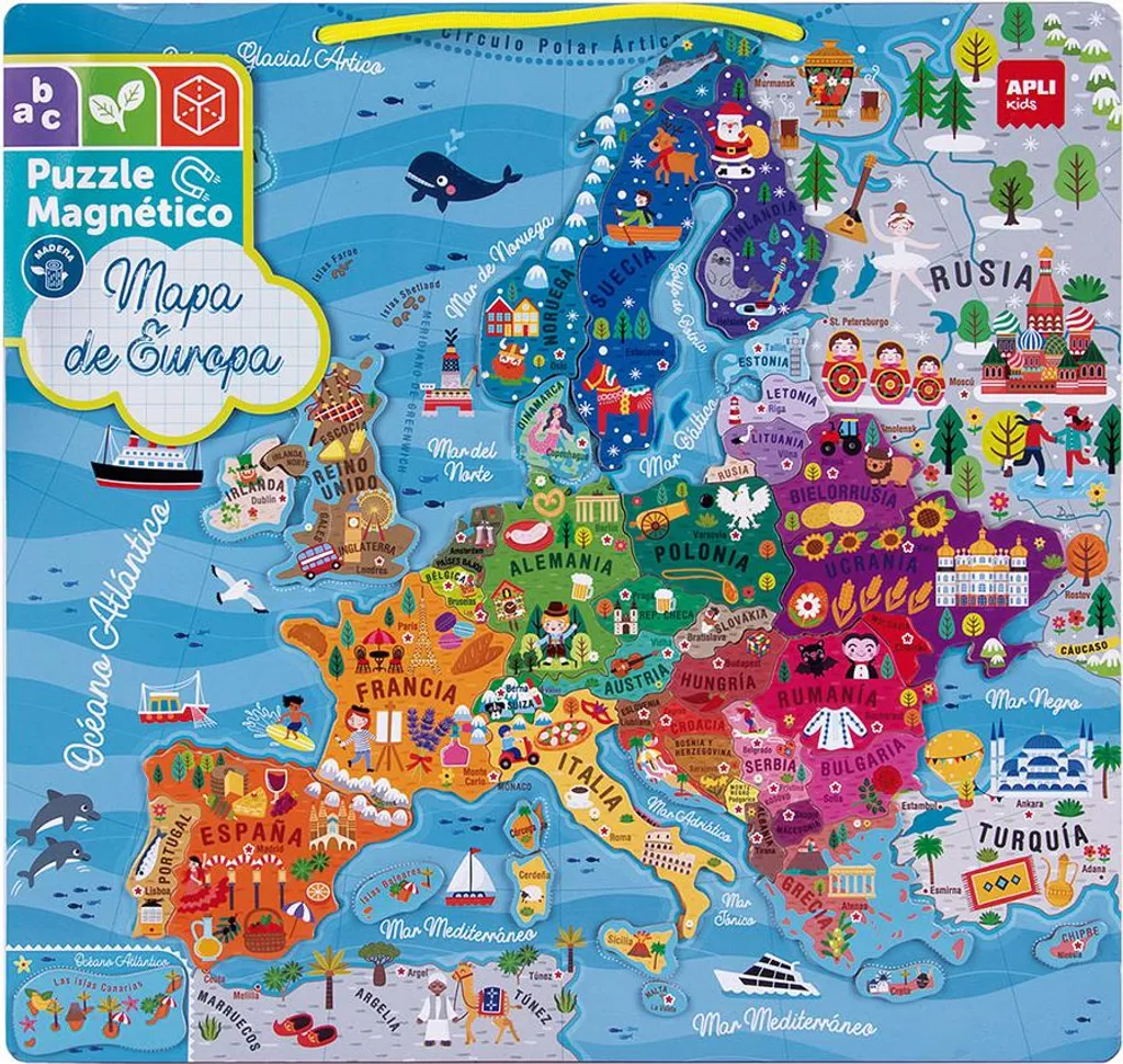 Jeu Éducatif Magnétique Europe Apli - Idéal pour l'École et la Maison