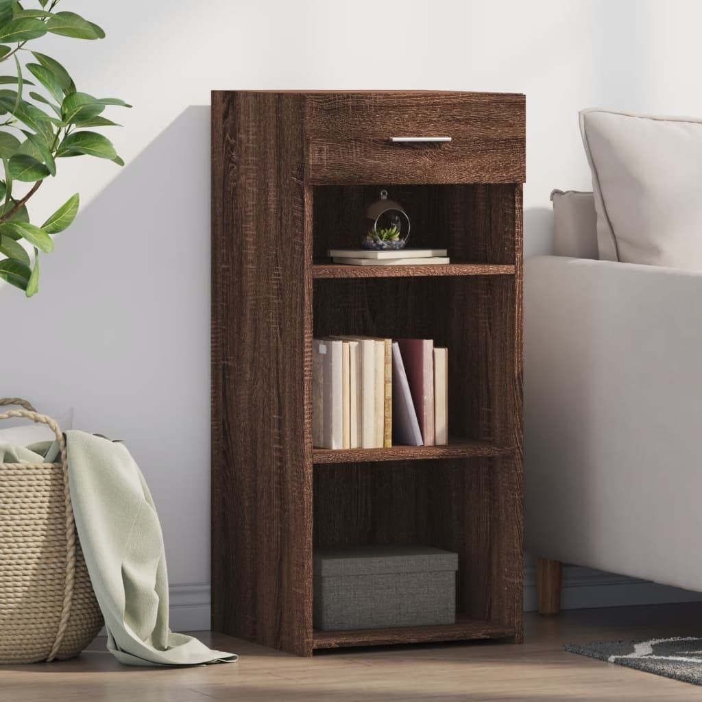 "Rabatt" Mehrzweckschrank/Vitrine/Sideboard - Modernes Design - Braun Eichen-Optik 40x42,5x93 cm Holzwerkstoff - Kommoden CC23279