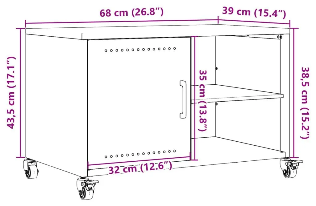 Support TV anthracite 68 cm idéal pour petits salons et studios urbains - 7