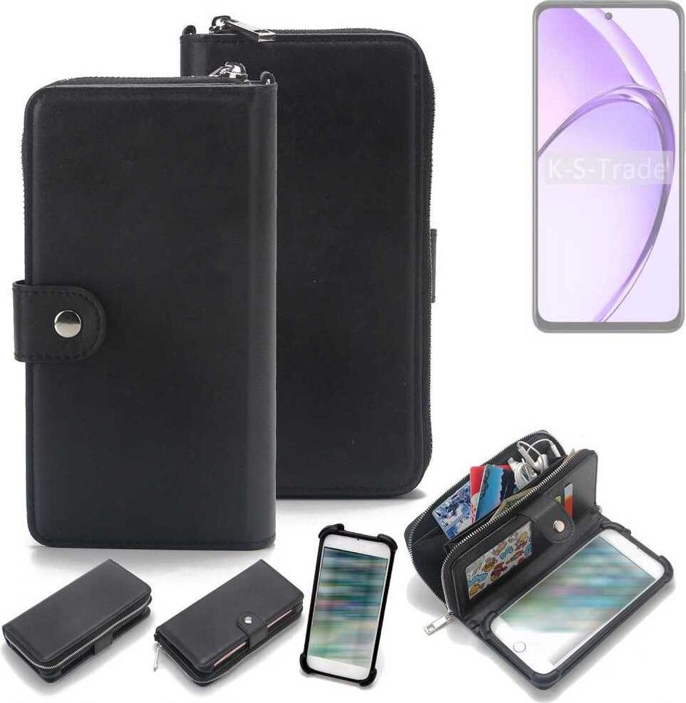 K-S-Trade 2in1 Handyhülle Schutzhülle kompatibel mit Oppo A80 5G & Portemonnee Cover Handy Hülle Case Etui Geldbörse Wallet Bookstyle Hülle