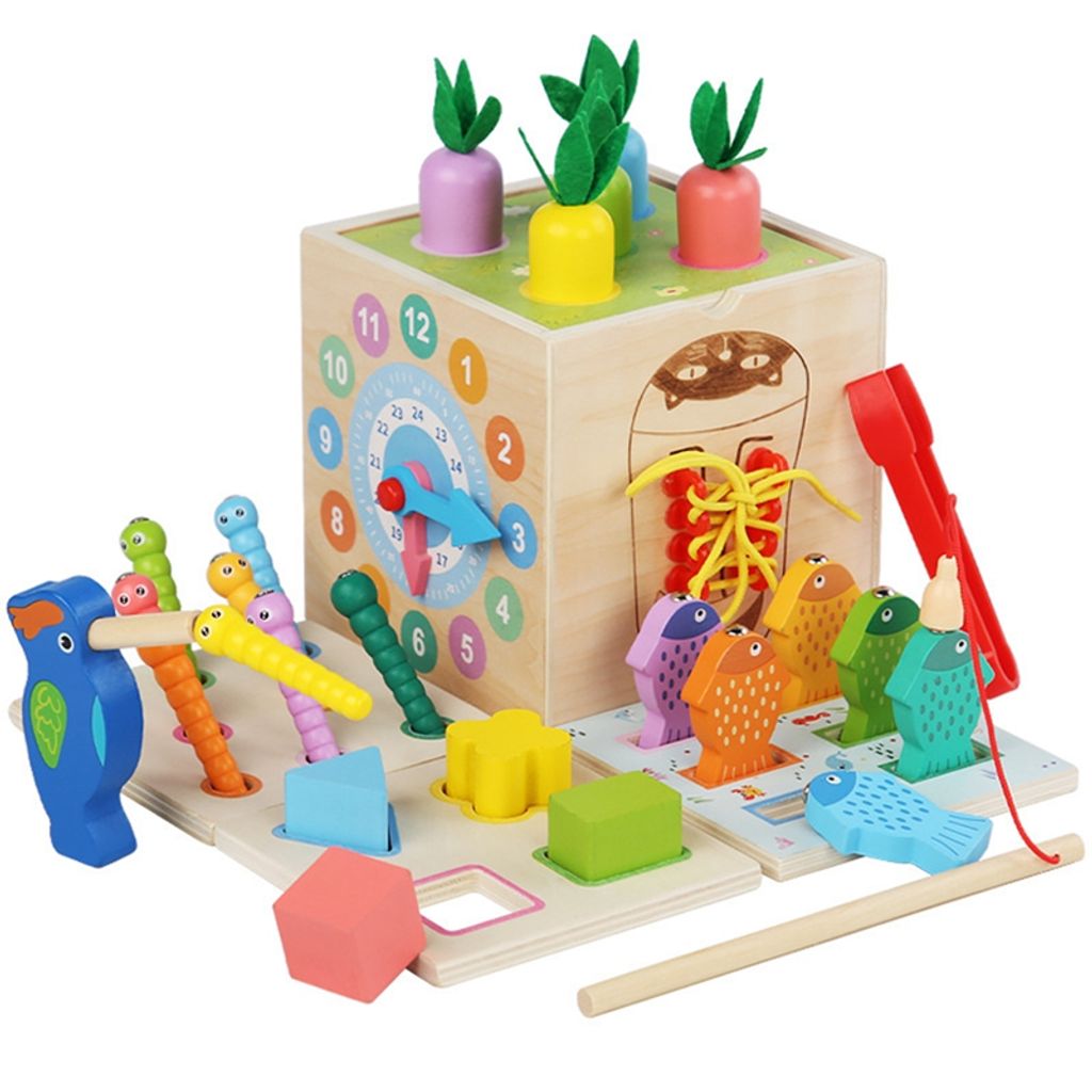 Montessori Spielzeug, 8 in 1 Holzspielzeug 2