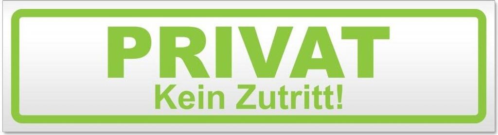 Kiwistar PRIVAT Kein Zutritt Magnetschild Schild magnetisch - 30cm Lindgrün - Magnetfolie für Auto PKW Kfz