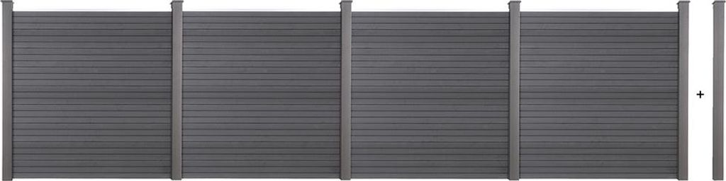 HOME DELUXE WPC Sichtschutzzaun CALLADO - 4 x Element + 6 x Produktbild 