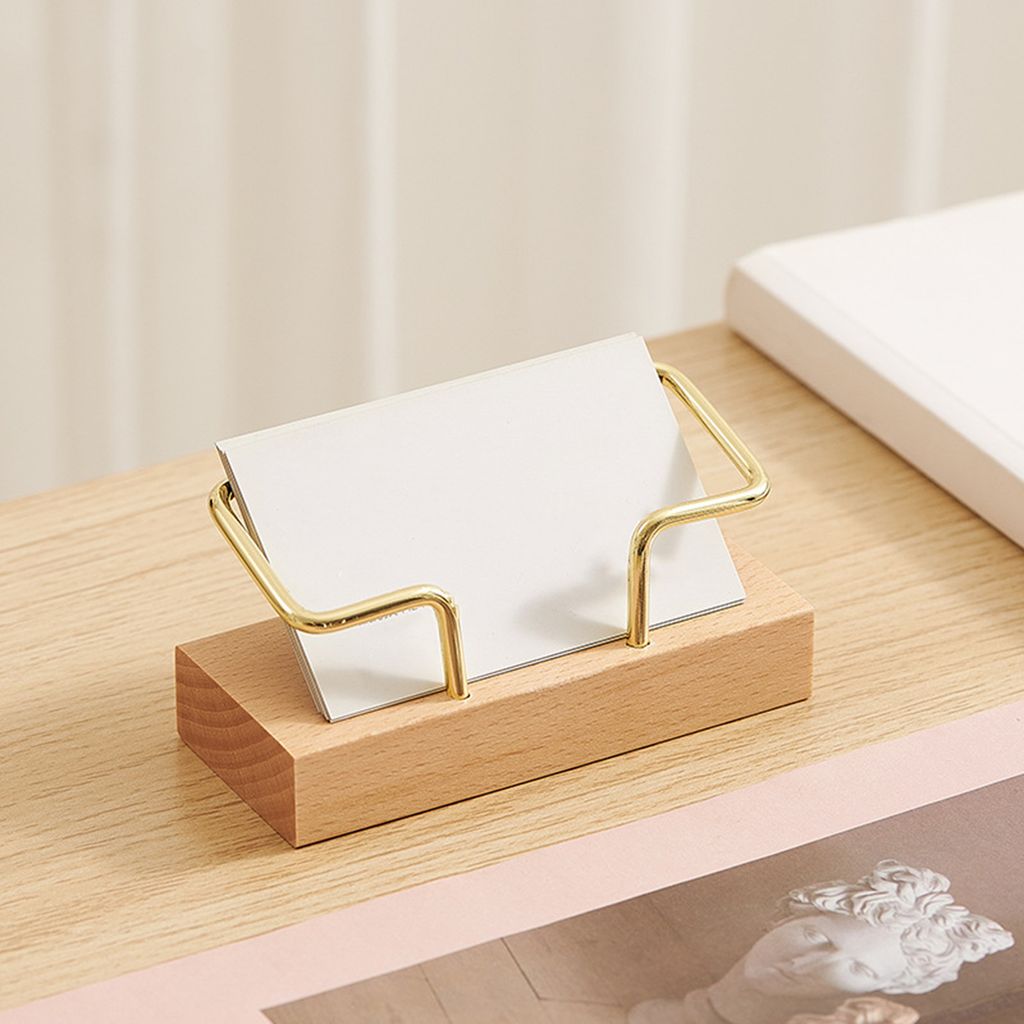 Visitenkartenhalter Desktop Holzkarte Display Halter Haltbarer stilvoller Visitenkartenstand für Büro