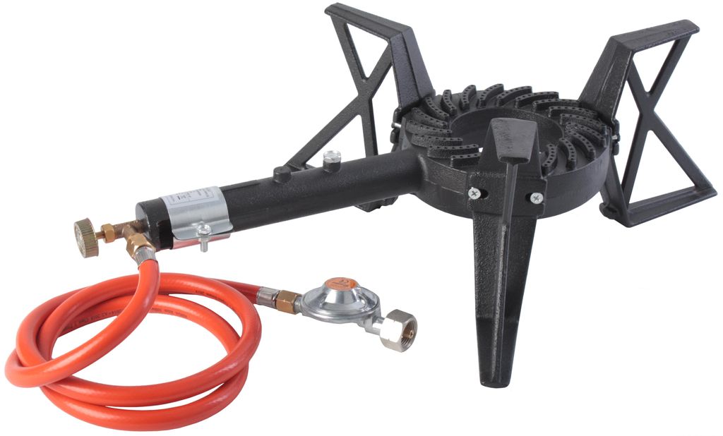 SEVICO Hockerkocher Gaskocher Gasbrenner Wokbrenner Räucherofen Druckminder Camping Gas Ohne Gaskartusche V25+P3