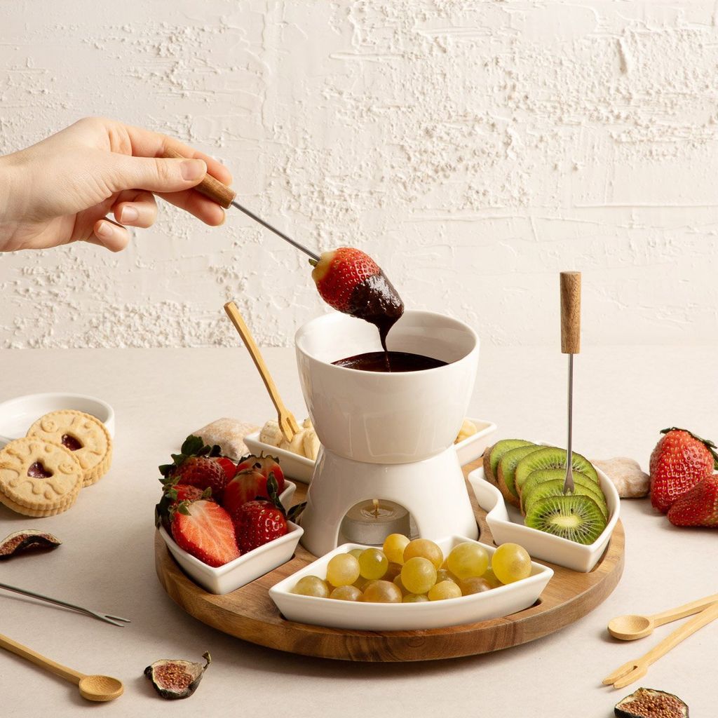 Fondue-Set MOOKA mit drehbarem Boden 27x13 cm Produktbild 1