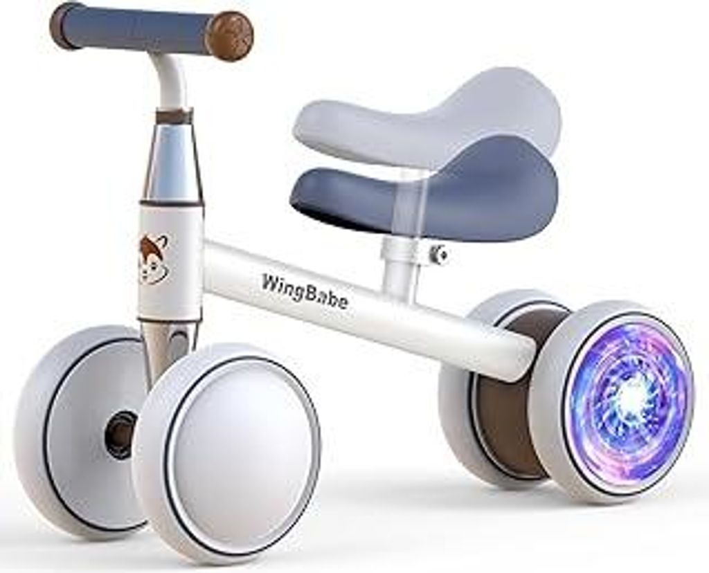 Kinder Laufrad ab 1 Jahr Balance Lauflernrad Spielzeug mit Vierrädriger Leuchtender Kinderspielzeug Geschenke 10-24 Monate/Moins de 90cm Baby mit ...