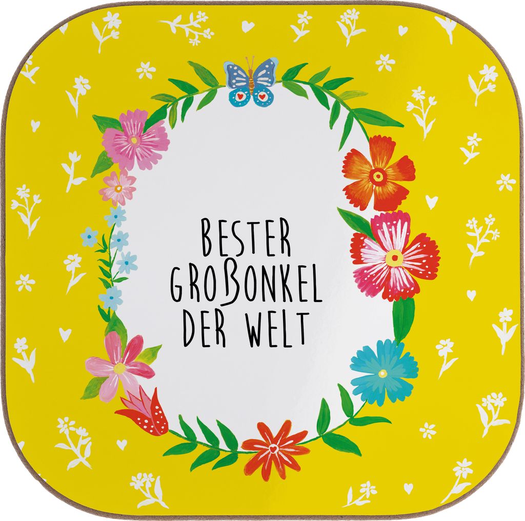 Mr. & Mrs. Panda Untersetzer für Gläser Großonkel - Weiß - Geschenk, Beste, gläseruntersetzer, Lieblingsonkel, Tassenuntersetzer, Tischschoner...