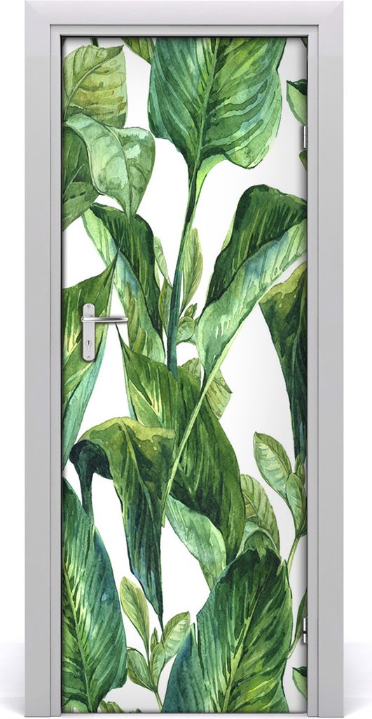 Tulup Türaufkleber 75x205 cm Dekorative Aufkleber Selbstklebend Wasserdichte Tapete Abnehmbar Schlafzimmer Wohnzimmer Wohnkultur - tropische Blätter