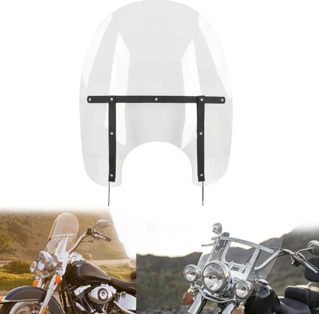 Motorrad-Frontscheibe, abnehmbarer aerodynamischer Schutz, Ersatz für FLS FLSS FLST 2000-2017, transparent