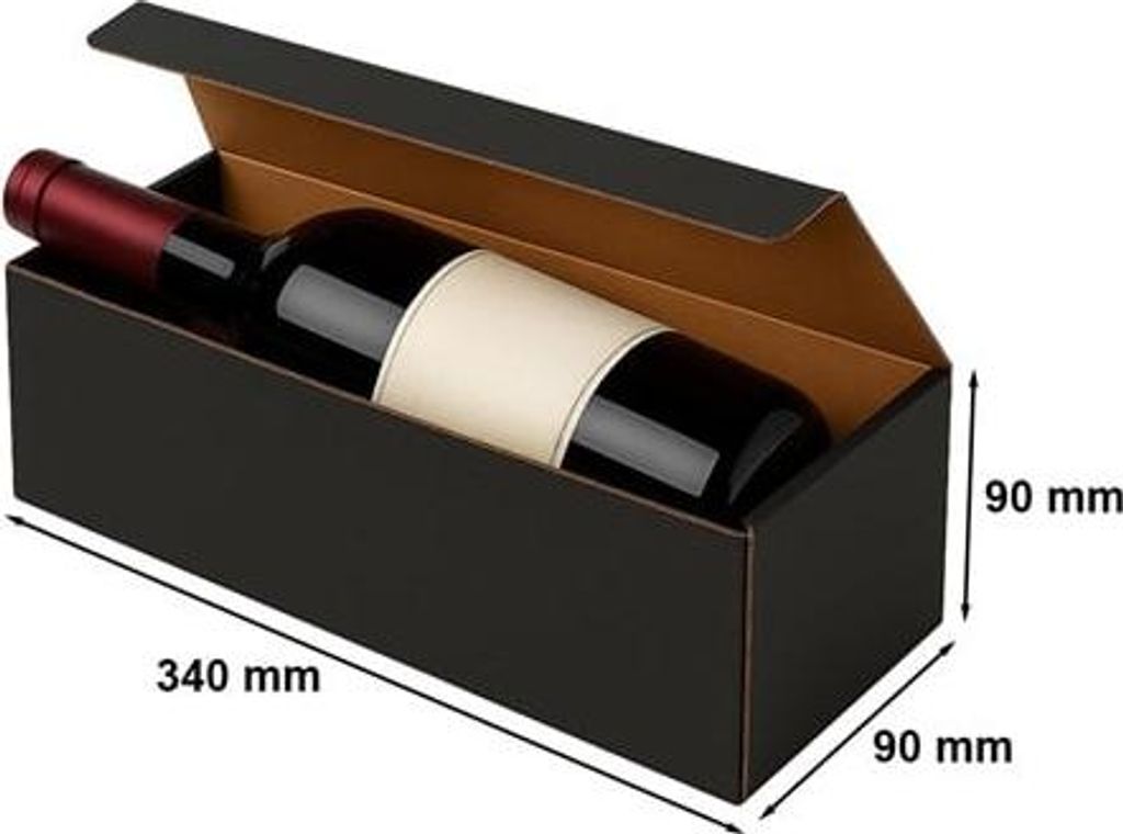 Dekorative Geschenkbox K-881 für Wein Schwarz