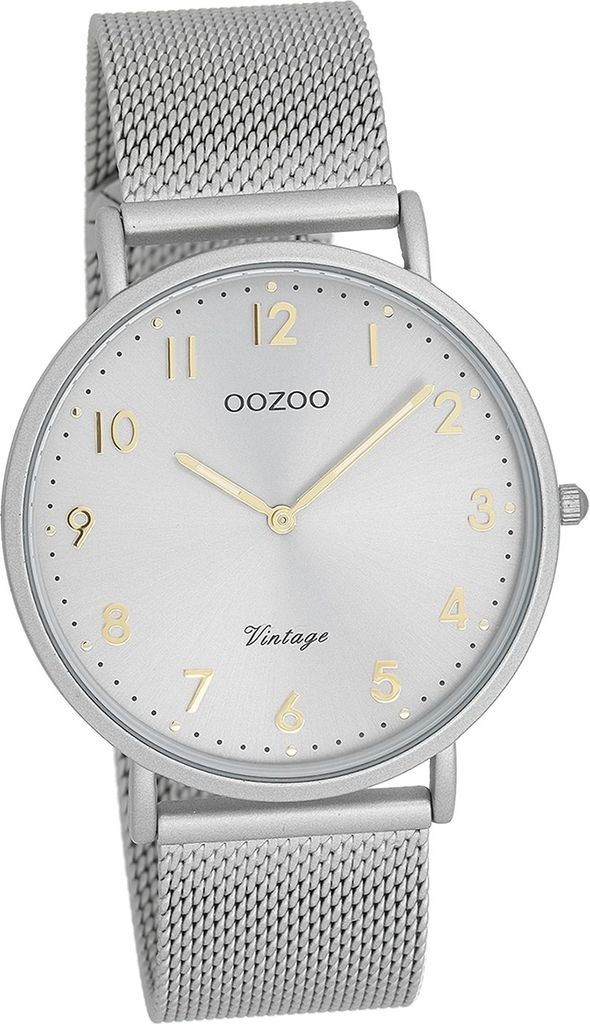 Oozoo Metall Damen-Herren Uhr Analog Quarzuhr Armband grau Produktbild 
