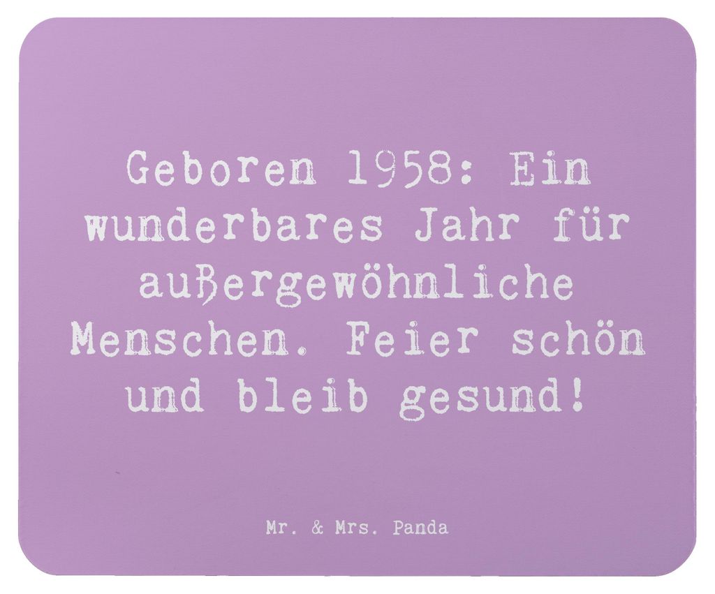 Mr. & Mrs. Panda Mauspad Spruch 1958 Geburtstag - Lavendeltraum - Geschenk, mousematte, laptop, Geboren, außergewöhnliche Menschen, Mouse Pad, Ha...