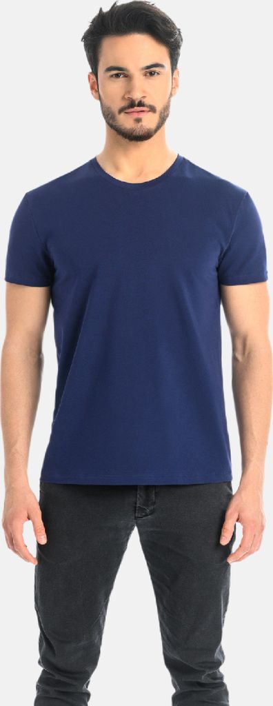 Teyli Klassisches Herren-T-Shirt aus Baumwolle Luca Male 1502 blau XL
